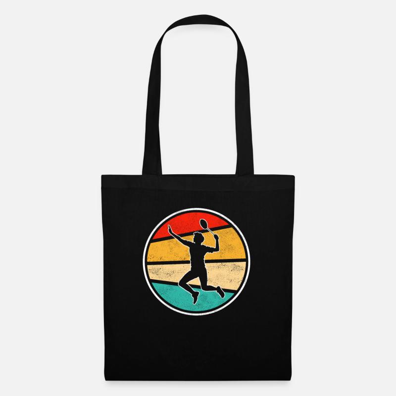 Badminton Retro Logo - Stoffbeutel - Schwarz
