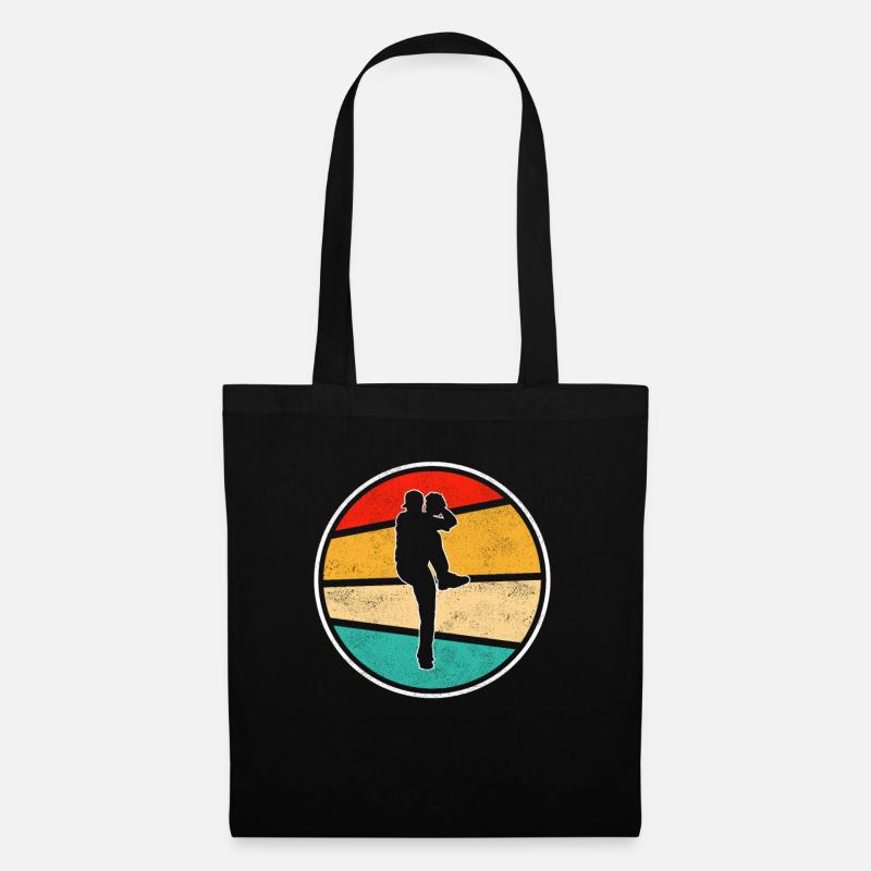 Baseball Retro Logo - Stoffbeutel - Schwarz