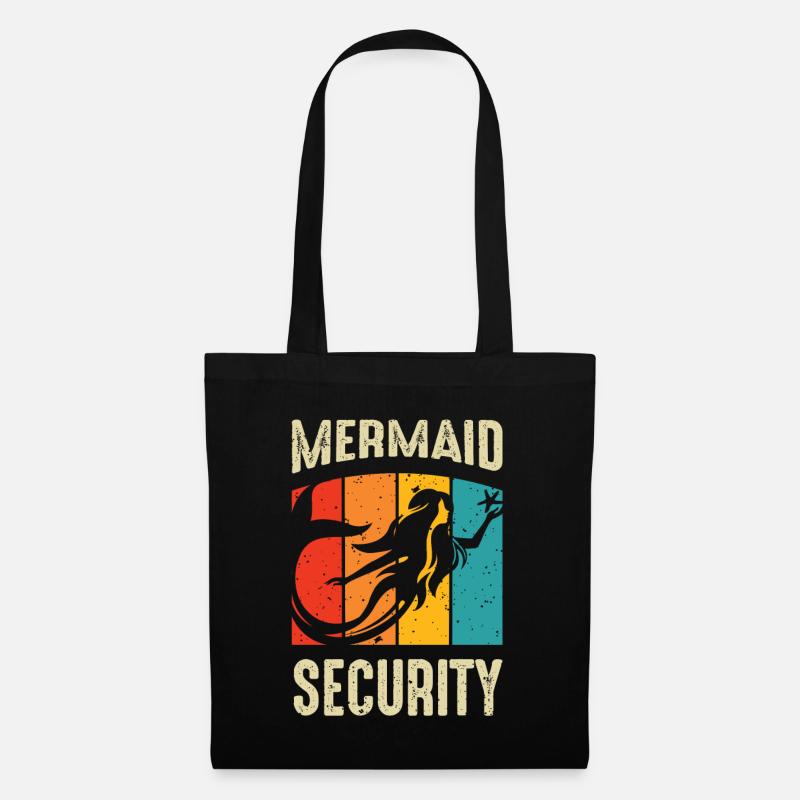 Swimmer Funny Mermann Mermaid Security - Tote Bag - black