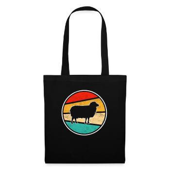 Schaf Retro - Stoffbeutel - Schwarz - Vorne