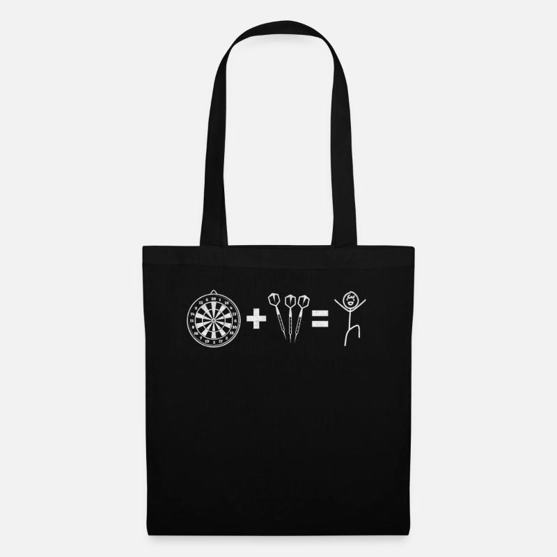 Jeu de fléchettes + flèches = Figurine de bâton de joueur de fléchettes - Sac en tissu - noir