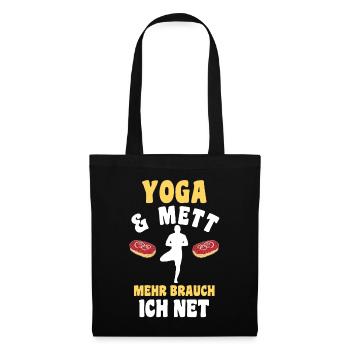 Meditieren Mett Yoga - Stoffbeutel - Schwarz - Vorne
