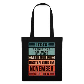 Spediteur Geburtstag November geboren - Stoffbeutel - Schwarz - Vorne