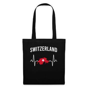 Suisse Heartbeat - Sac en tissu - noir - Devant