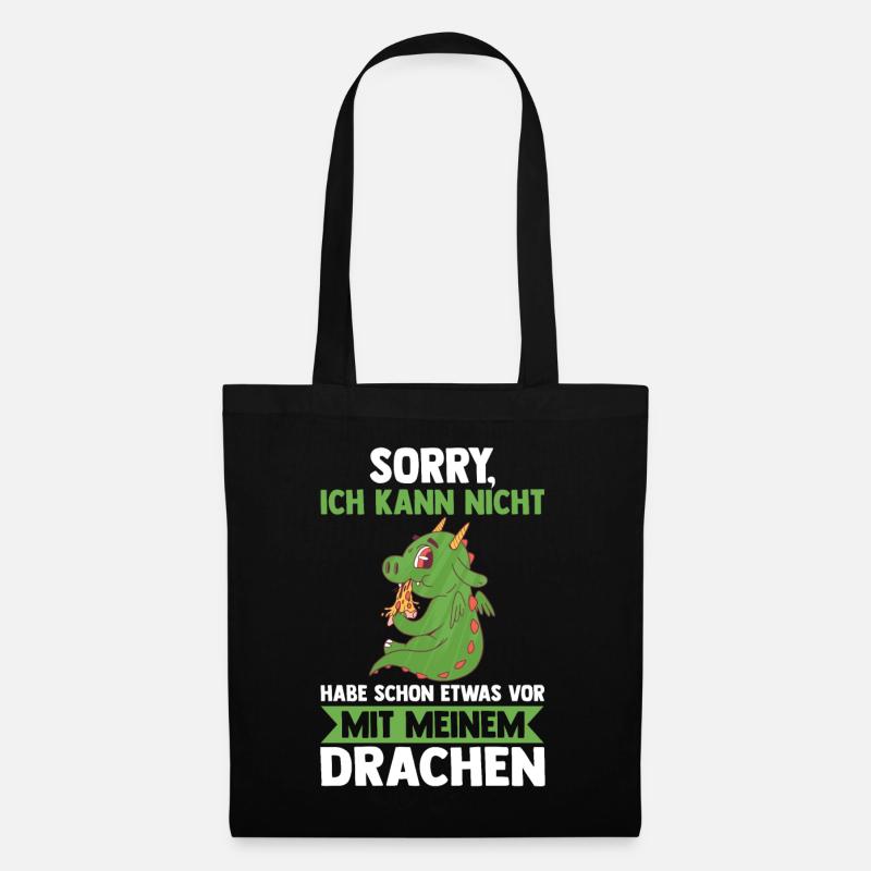Drachen - Stoffbeutel - Schwarz