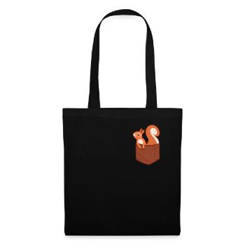 Squirrel Acorn Pocket - Tote Bag - black - Front