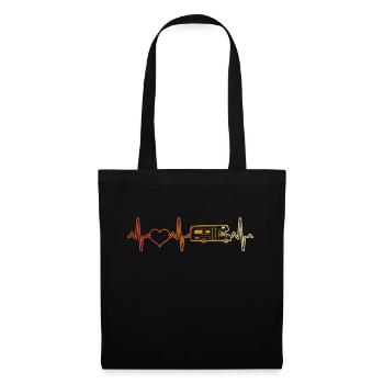 Camping-car Heartbeat Retro - Sac en tissu - noir - Devant
