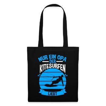 Kitesurfen Opa - Stoffbeutel - Schwarz - Vorne