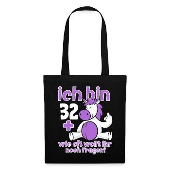 33. Geburtstag 33 Jahre Alt - Stoffbeutel - Schwarz - Vorne