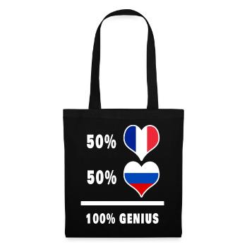 Frankreich und Russland Genial / Geschenk - Stoffbeutel - Schwarz - Vorne