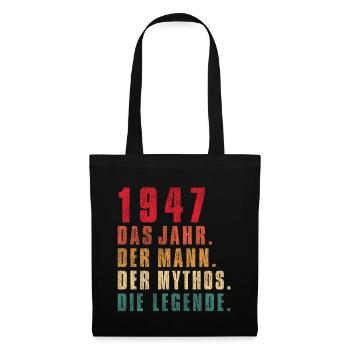 75 Geburtstag 75 Jahre Alt - Stoffbeutel - Schwarz - Vorne