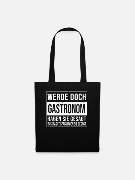 Restaurant Wirt Koch Geburtstag lustiges Gastronom - Stoffbeutel - Schwarz