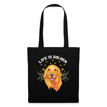 Golden Retriever Hundeliebhaber Goldie Papa - Stoffbeutel - Schwarz - Vorne