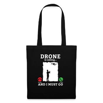 Drohne Drohnen Drohnenpilot Quadcopter - Stoffbeutel - Schwarz - Vorne
