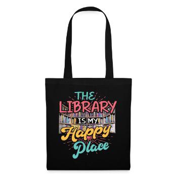 Bücherwurm Bücher - Stoffbeutel - Schwarz - Vorne