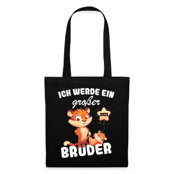 Ich Werde Großer Bruder 2023 Nachwuchs Verkünden - Stoffbeutel - Schwarz - Vorne