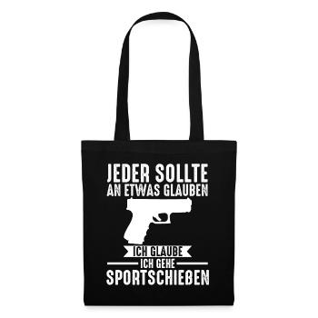Schießsport Sportschießen Schützenverein - Stoffbeutel - Schwarz - Vorne