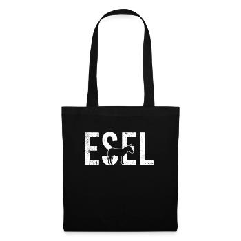 Esel - Stoffbeutel - Schwarz - Vorne