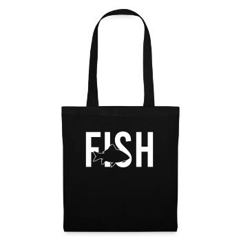 Poisson poisson - Sac en tissu - noir - Devant