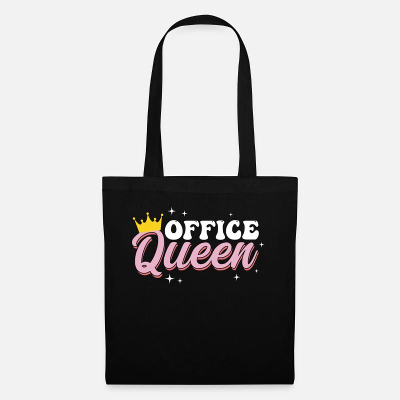 Office Queen - Bürokönigin - Schulsekretärin - Stoffbeutel - Schwarz