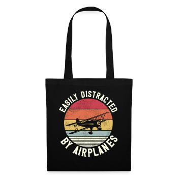 Airplane Pilot Vintage Biplane - Tote Bag - black - Front