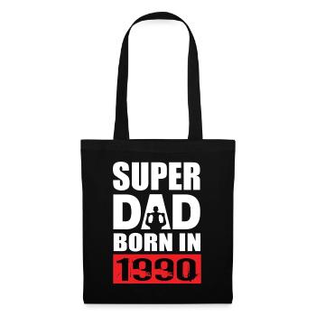 Papa Geburtstag 1990 - Stoffbeutel - Schwarz - Vorne
