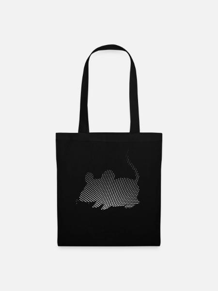 Maus - Stoffbeutel - Schwarz