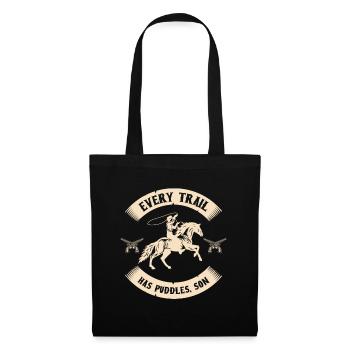 Cowboy Bullenreiten Westernreiten Rodeo Geschenk - Stoffbeutel - Schwarz - Vorne
