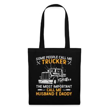 Trucker Truck Driver Dad Father - Stoffbeutel - Schwarz - Vorne