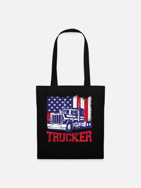Trucker Truck Driver Vintage Usa - Stoffbeutel - Schwarz