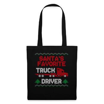 Camionneur Chauffeur de camion Noël - Sac en tissu - noir - Devant