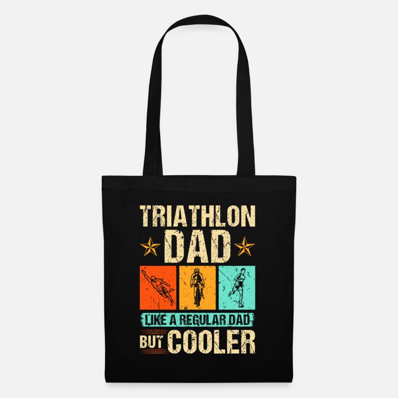 Triathlon Dad Triathlet Vater - Stoffbeutel - Schwarz