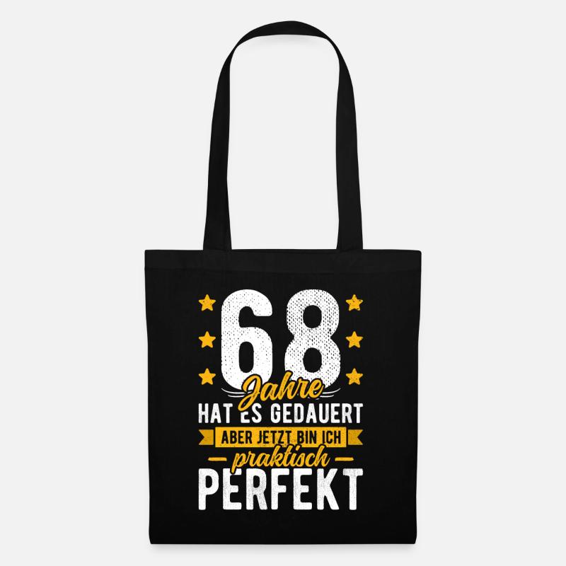 68 Geburtstag Mann 68er 68ter Ich bin 68 Jahre alt - Stoffbeutel - Schwarz