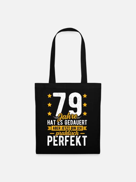 79 Geburtstag Mann 79er 79ter Ich bin 79 Jahre alt - Stoffbeutel - Schwarz
