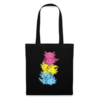 Pansexual Flag Pan Pride LGBTQ Axolotl - Tote Bag - black - Front