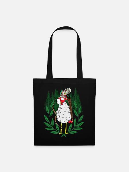 Huhn Krieger Federvieh Bogenschütze - Stoffbeutel - Schwarz