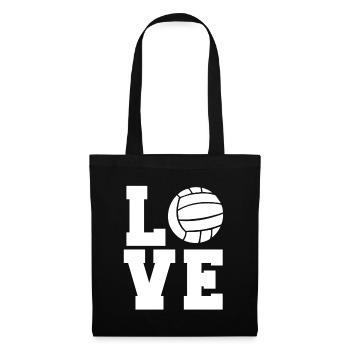 Entraîneur de ballon de volleyball d’amour Joueur - Sac en tissu - noir - Devant