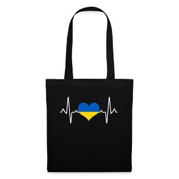 Ukraine Herzschlag - Stoffbeutel - Schwarz - Vorne