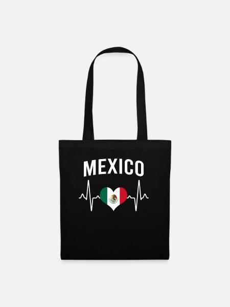 Mexiko Mexico Herzschlag - Stoffbeutel - Schwarz