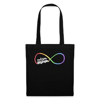 Sensibilisation à l’autisme familial Maman Rainbow Infinity - Sac en tissu - noir - Devant