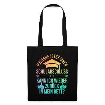 Abschlussgeschenk Abschluss Schulabschluss Abi - Stoffbeutel - Schwarz - Vorne