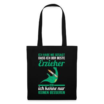 Kindergärtner Erzieher - Stoffbeutel - Schwarz - Vorne
