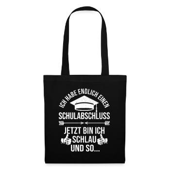 Abschluss Schulabschluss Abi Realschule Abitur - Stoffbeutel - Schwarz - Vorne