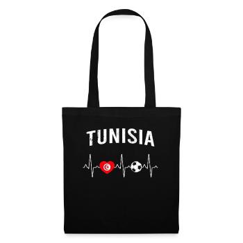 Tunisia Football Heartbeat - Tote Bag - black - Front