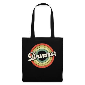 Drummer Retro Vintage Drummer - Tote Bag - black - Front