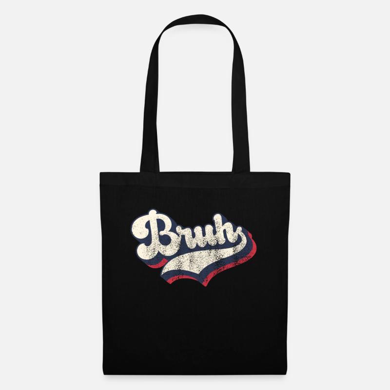 Vintage Retro Bruh Slang Meme Sarcastic - Tote Bag - black