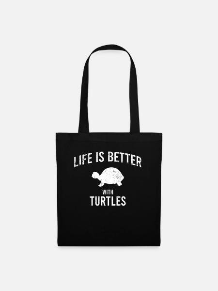 Schildkröte Spruch - Stoffbeutel - Schwarz