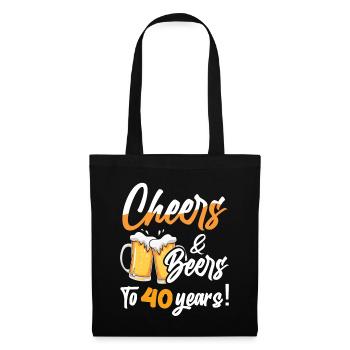 Acclamations et bières à 40 ans 40 anniversaire - Sac en tissu - noir - Devant