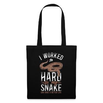 Snake Serpent Vintage I Worked - Stoffbeutel - Schwarz - Vorne