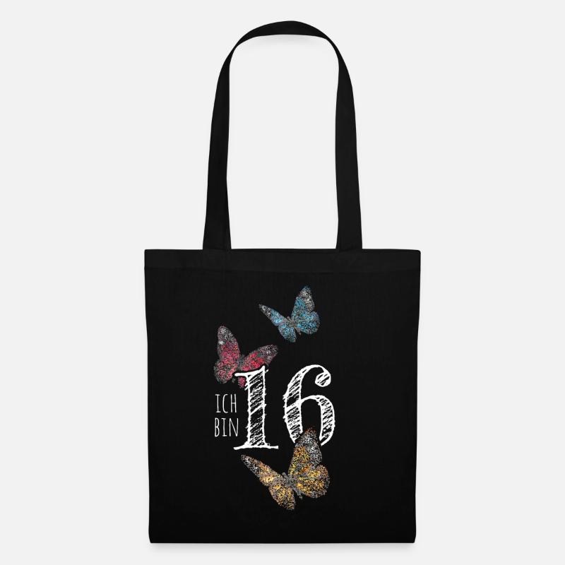 Sechzehnter Geburtstag 16. Geschenk - Stoffbeutel - Schwarz
